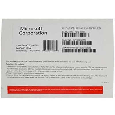 بسته نصب شده Microsoft Windows 7 Professional